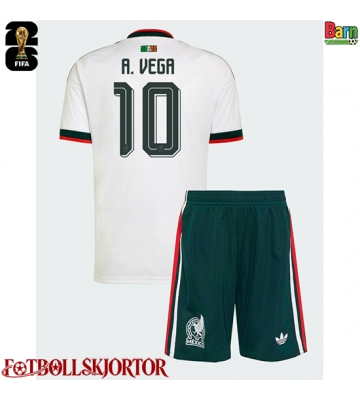 Mexiko Alexis Vega #10 Borta Kläder Barn VM 2026 Kortärmad (+ Korta byxor)